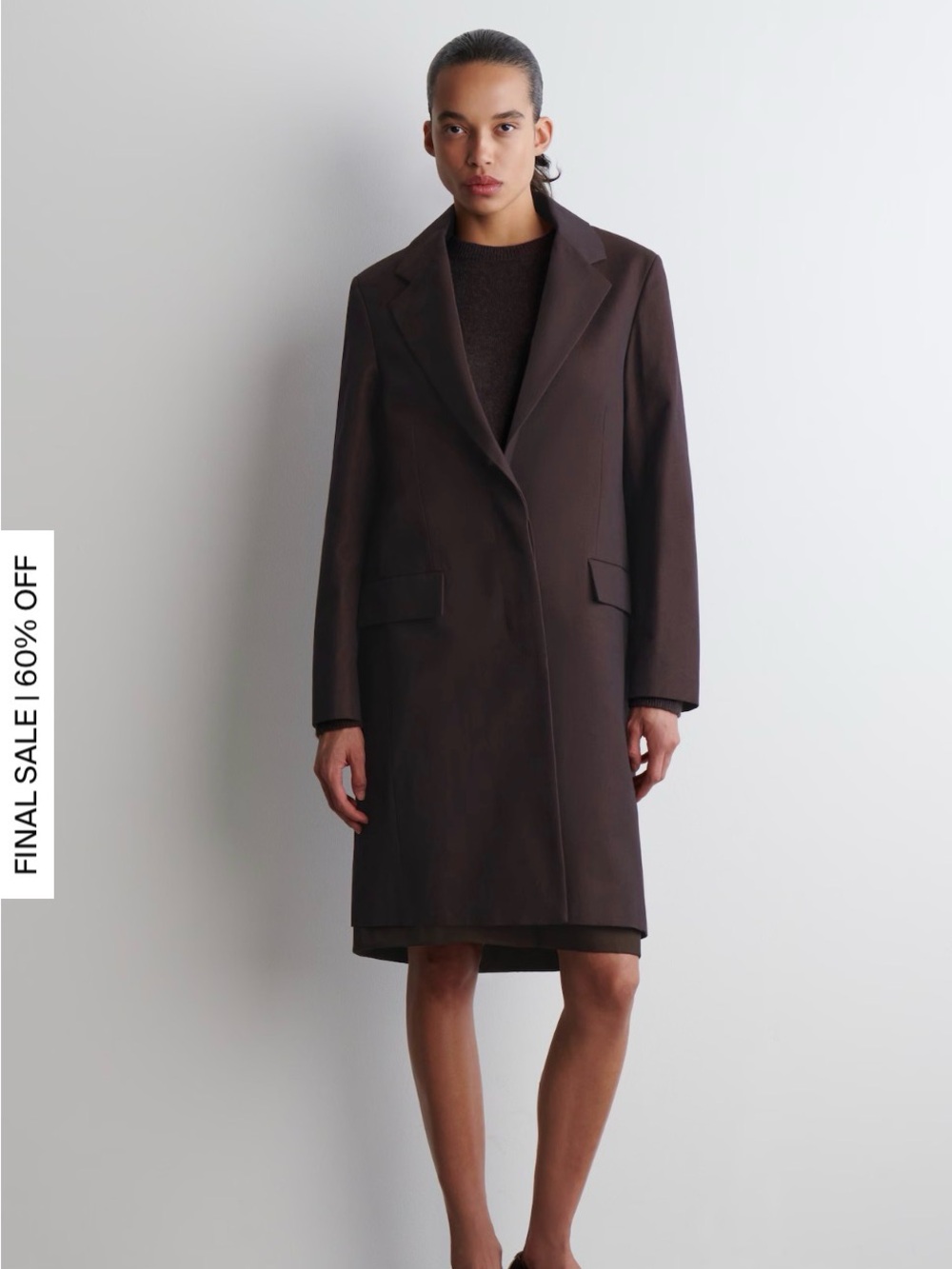 COS Tailored Cotton Long Coat size 10 NWT